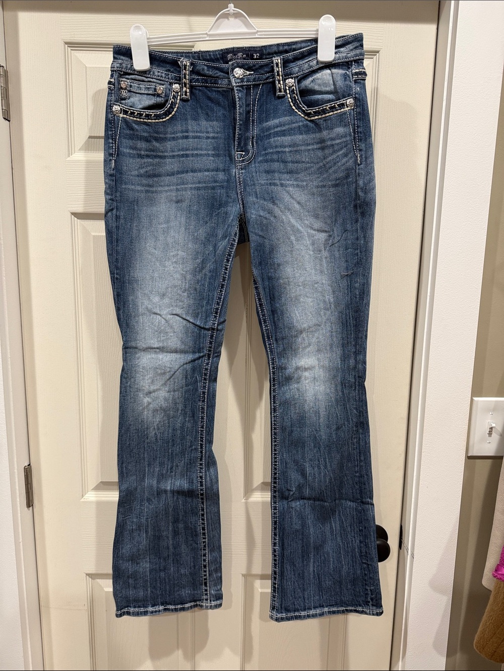 Miss Me Distressed Medium Blue Bootcut Jeans